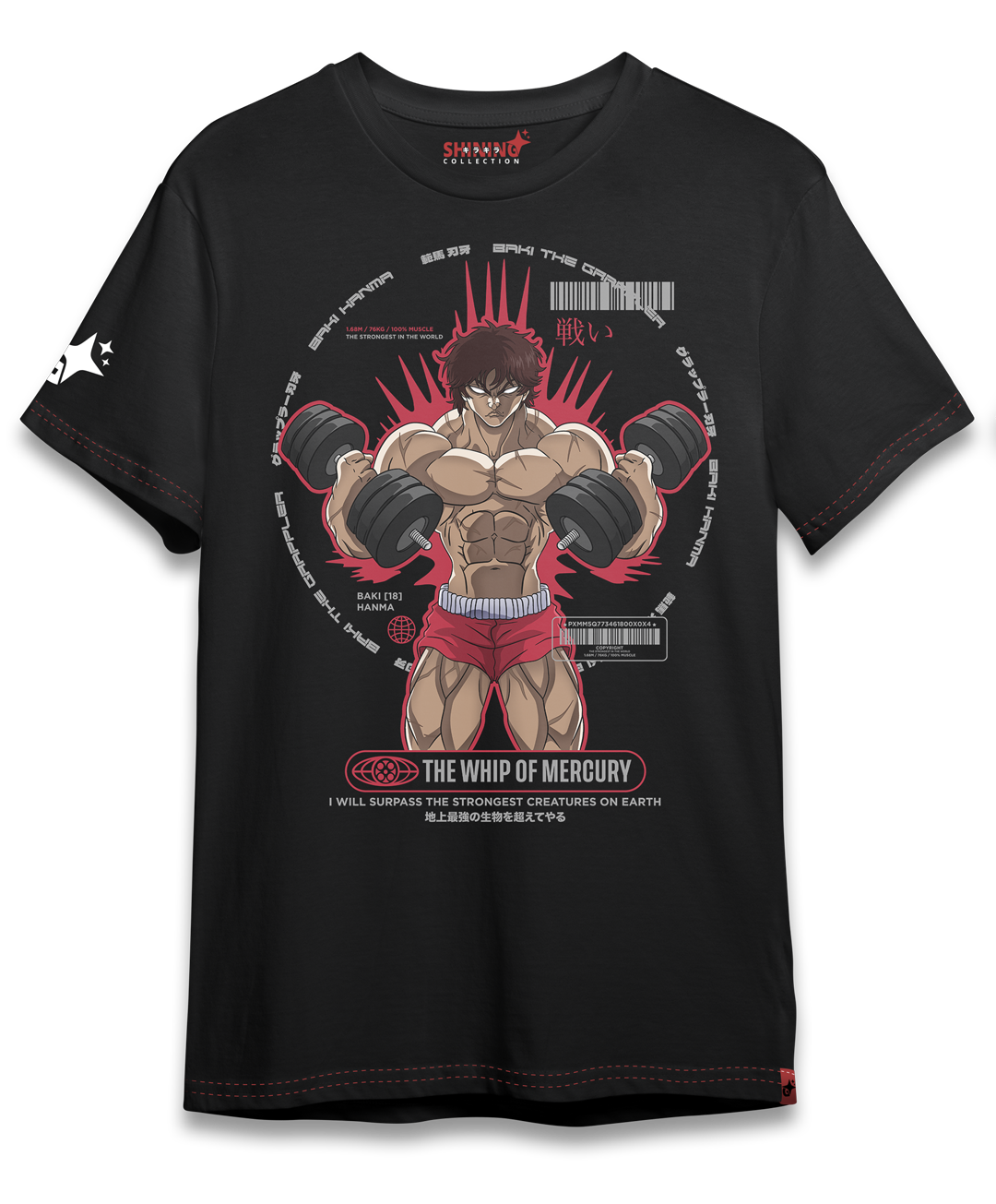 Polera Baki Hanma - Baki Gym Long Fit Unisex