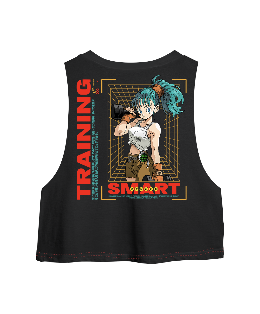 Crop Top sin Mangas Bulma Gym Dragon Ball Oversized