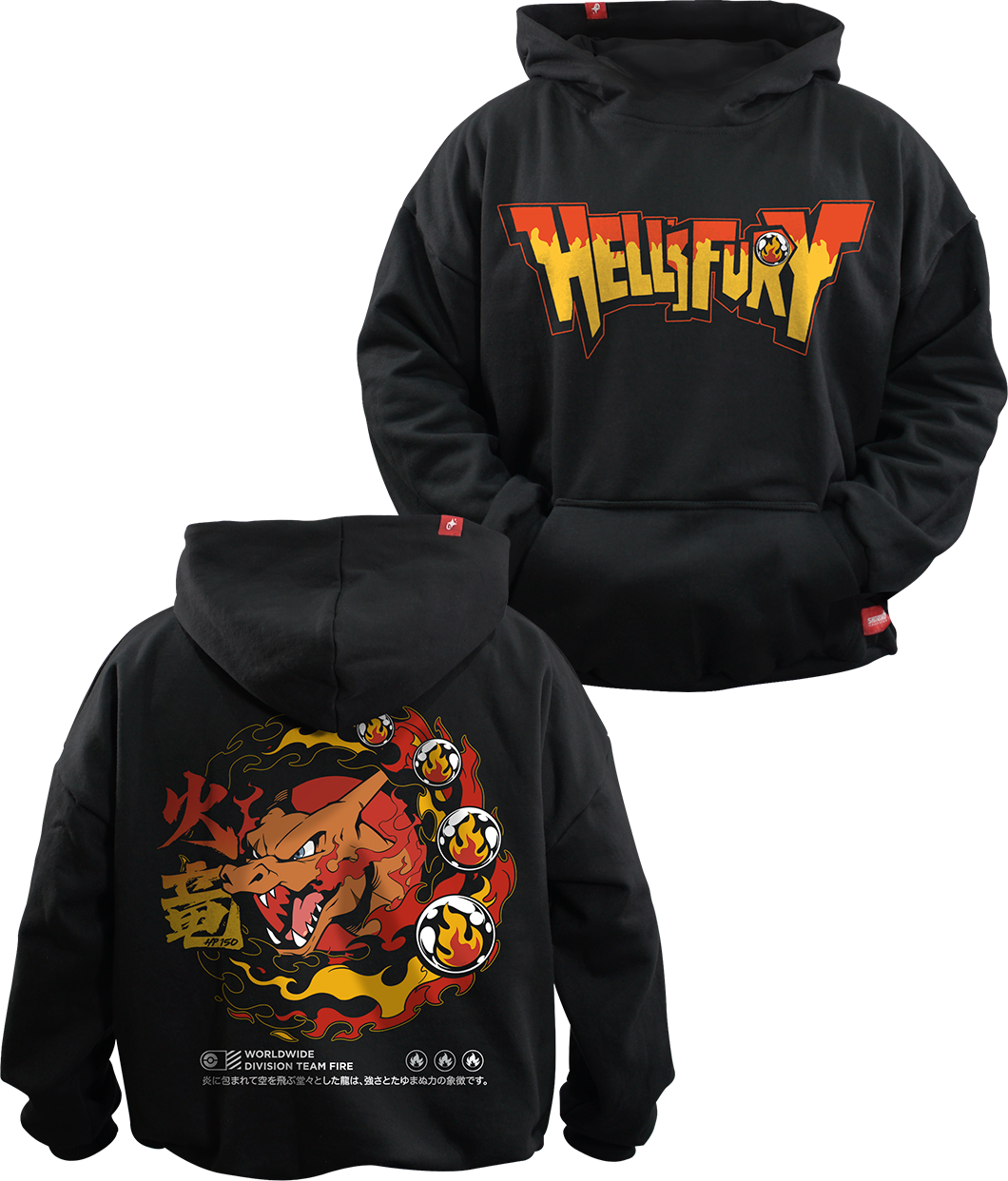 Hoodie Charizard - Fuego y Fuerza Oversized Unisex