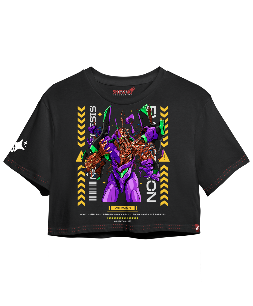 Crop Top Con Mangas EVA-01 Neon Genesis Evangelion Oversized Long Fit Unisex