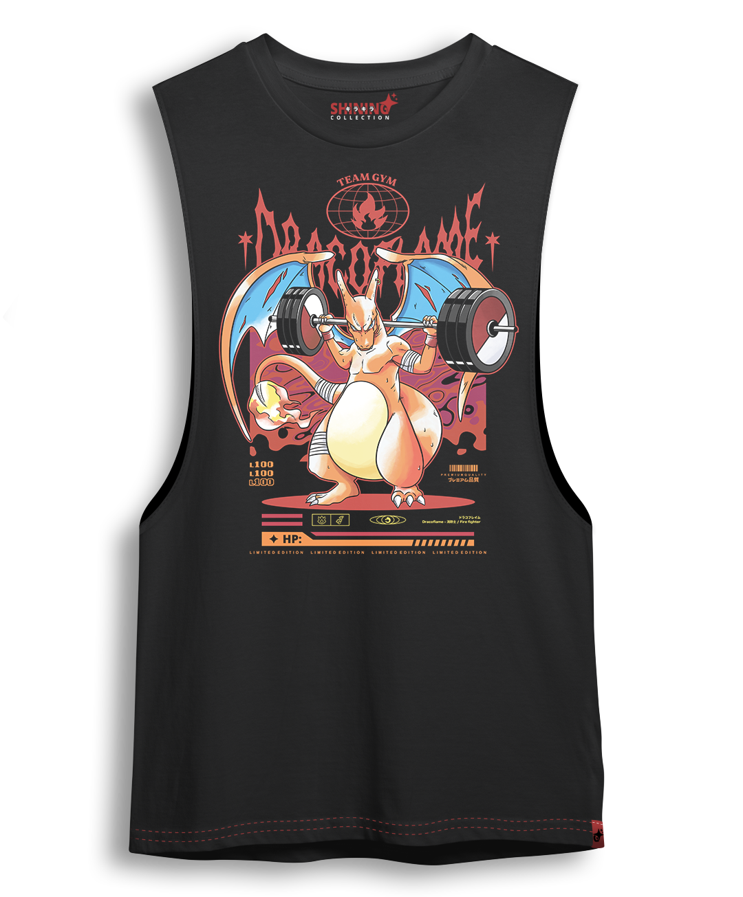 Polera Charizard Gym - Pokemon Long Fit Unisex