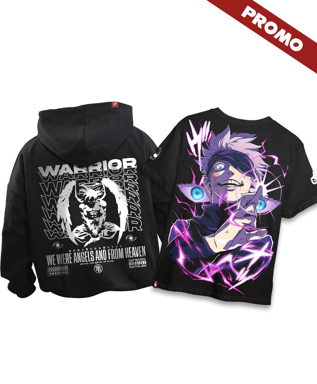 Promo Hoodie Angel Goku + Full Art Satoru Gojo