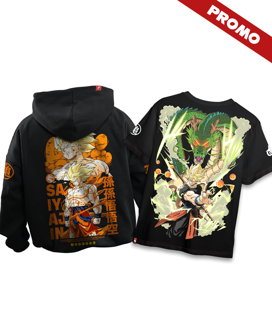Promo Hoodie Dragon Ball Son Goku Super Saiyajin + Full Art Goku Shenlong