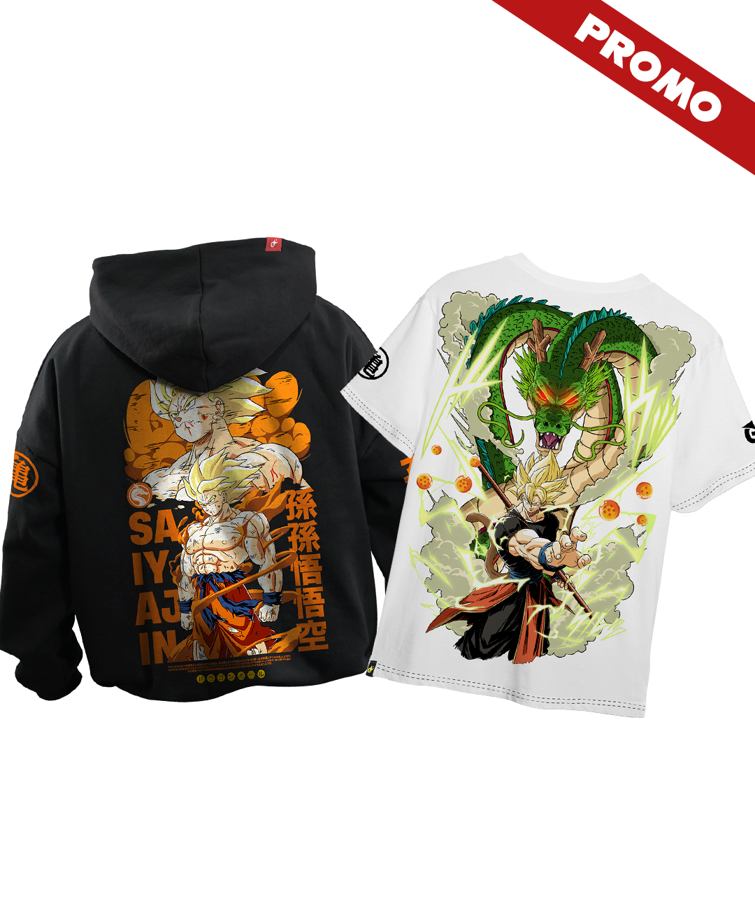 Promo Hoodie Dragon Ball Son Goku Super Saiyajin + Full Art Goku Shenlong