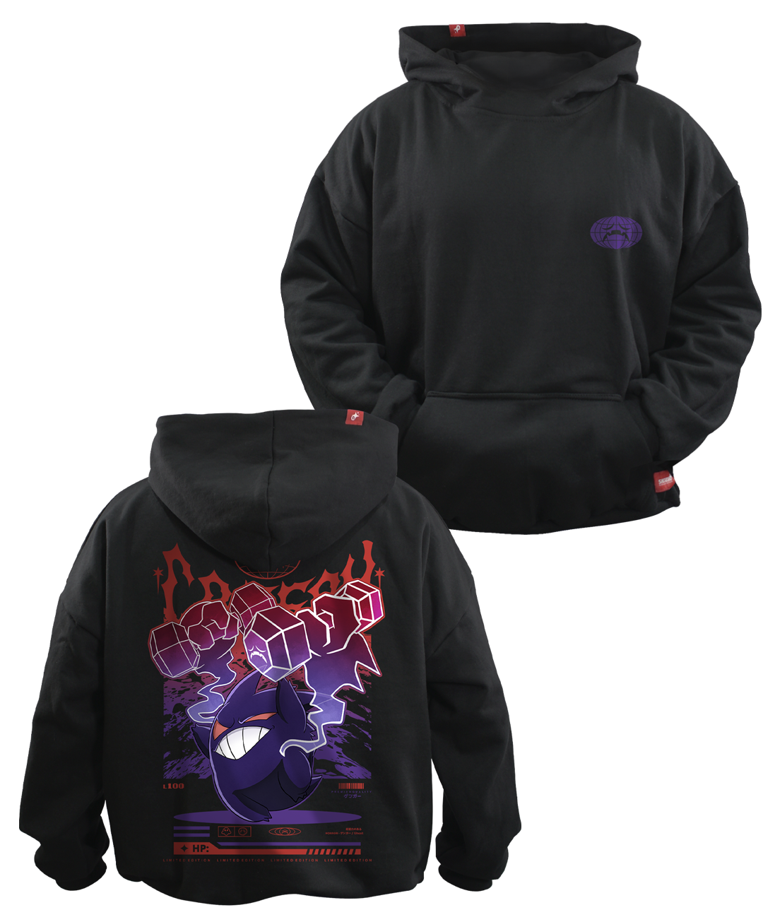 Hoodie Gengar Pokemon Oversized Unisex