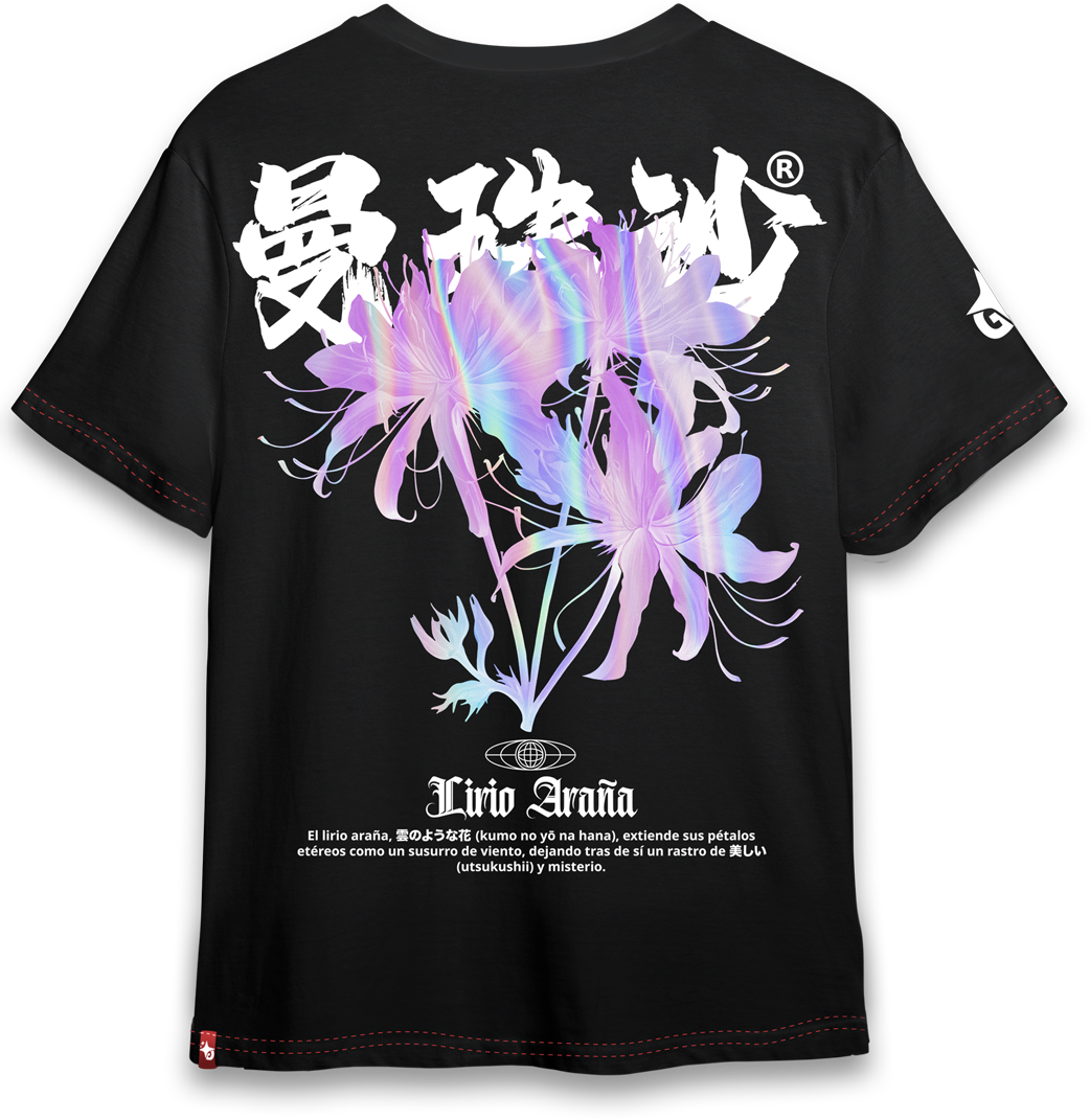 Polera Lirio Araña - Flor Mística - Oversized Long Fit Unisex