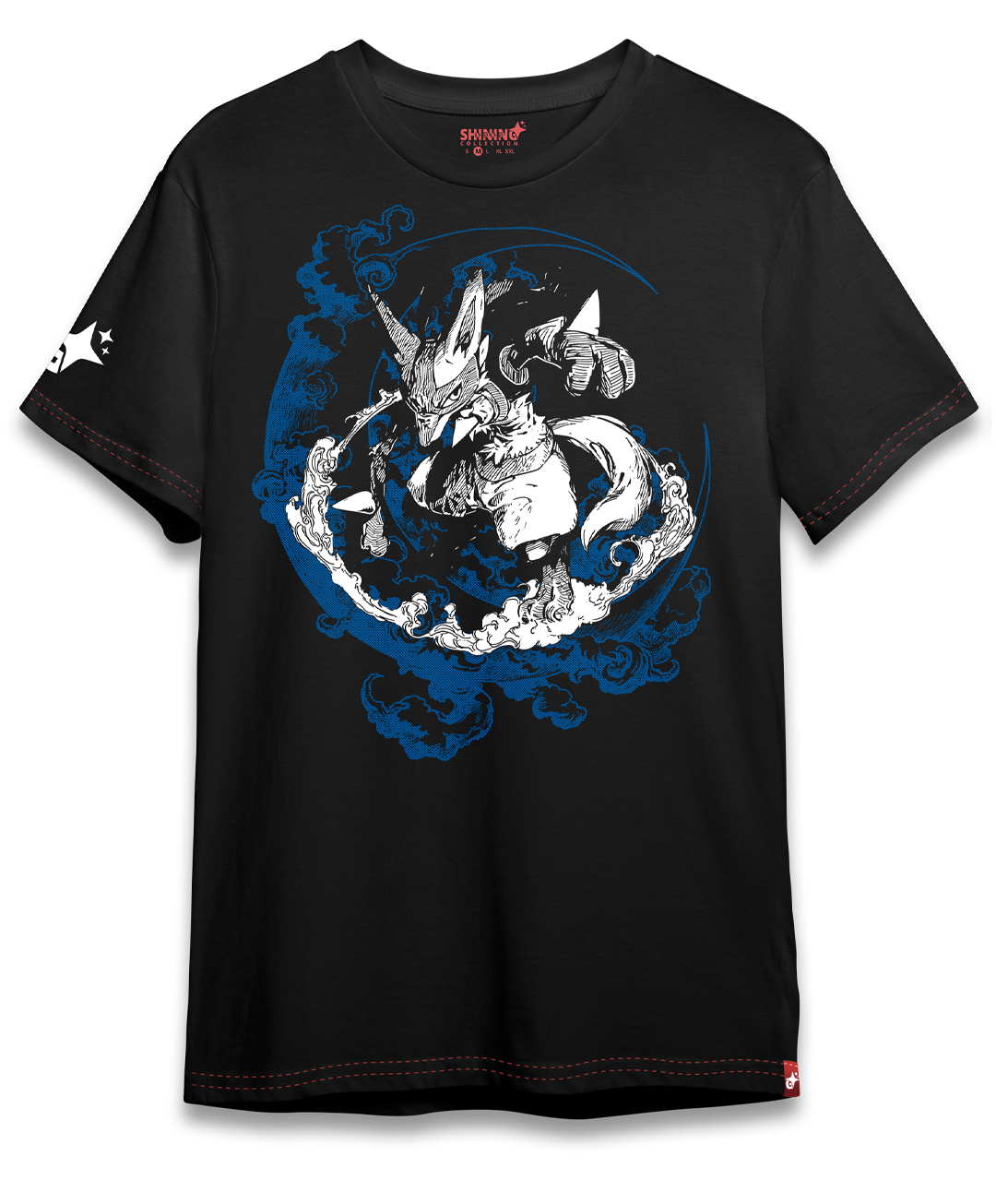 Polera Lucario Tec. Achurado Pokémon Oversized Long Fit Unisex