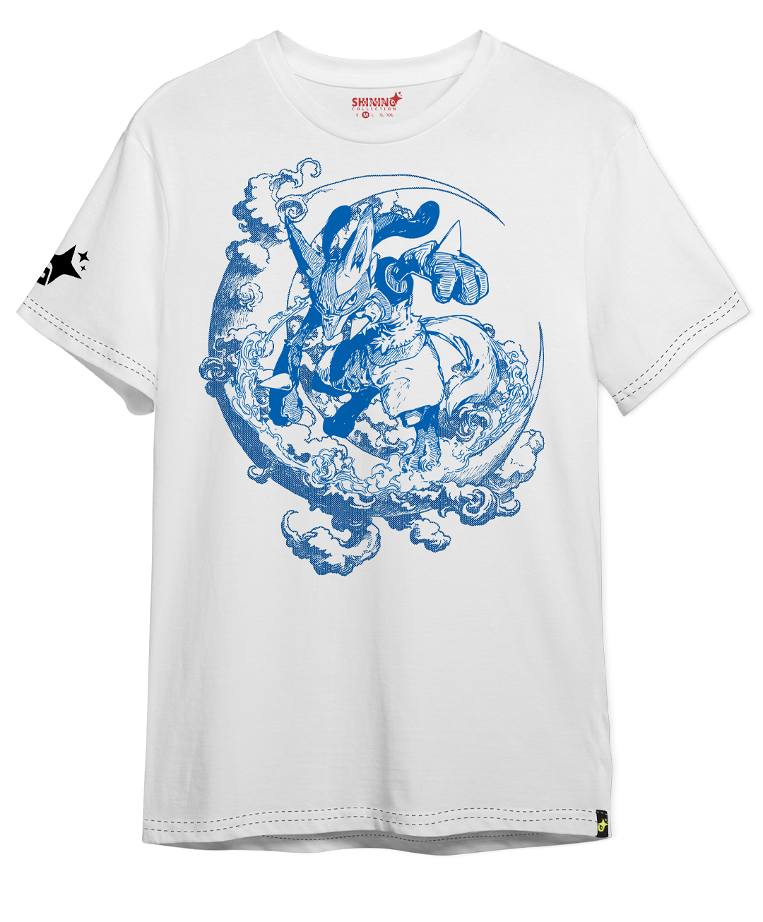Polera Lucario Tec. Achurado Pokémon Oversized Long Fit Unisex
