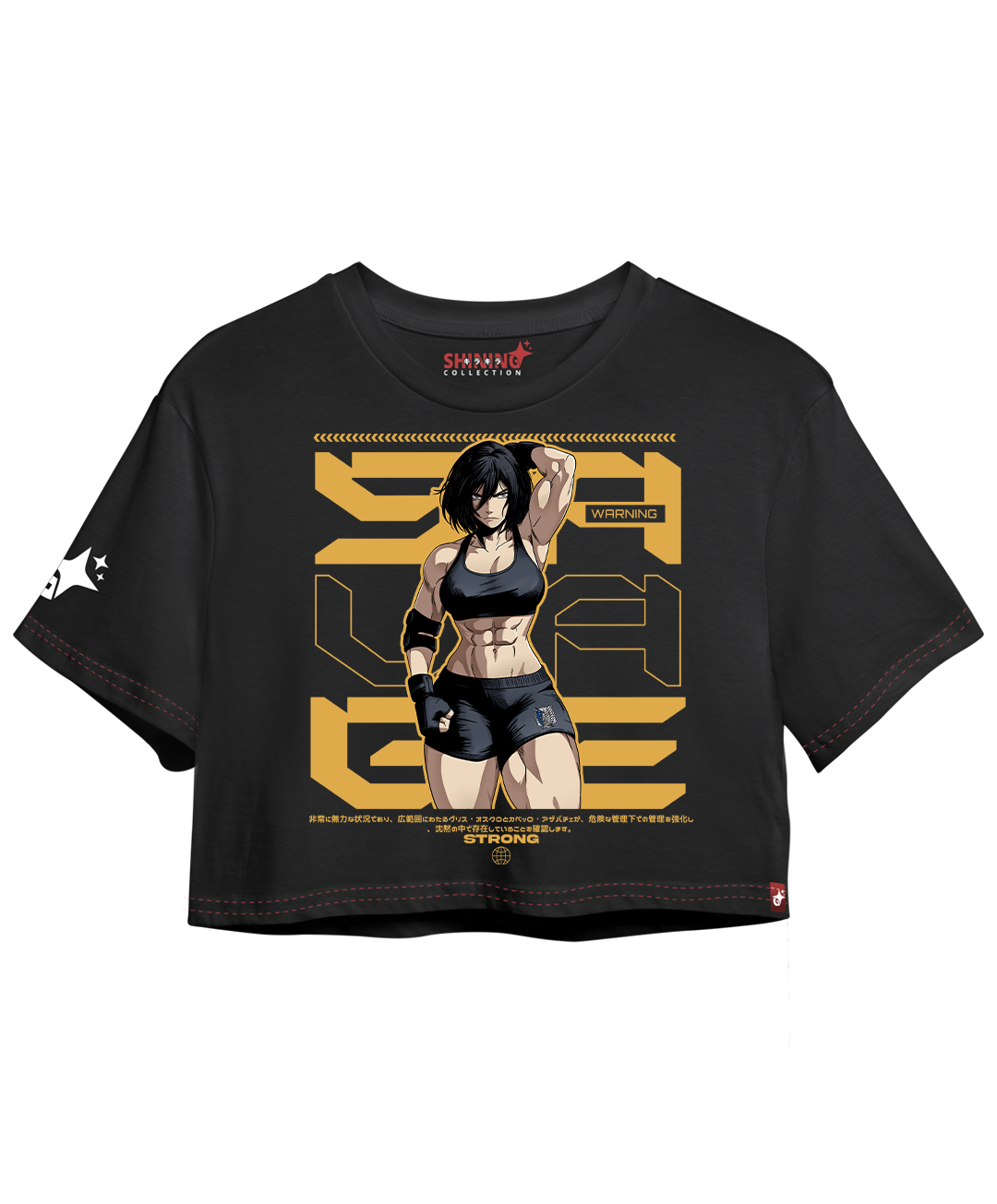 Crop Top con Mangas Mikasa Ackerman - Shingeki No Kyojin Oversized