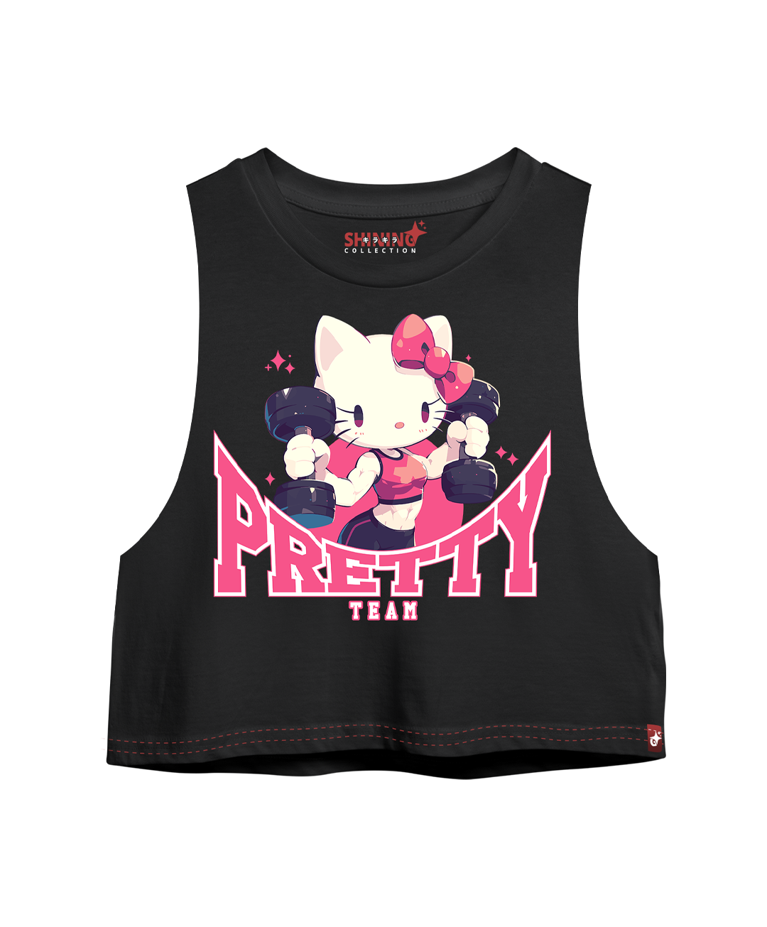 Crop Top sin Manga Hello kitty Gym Oversized