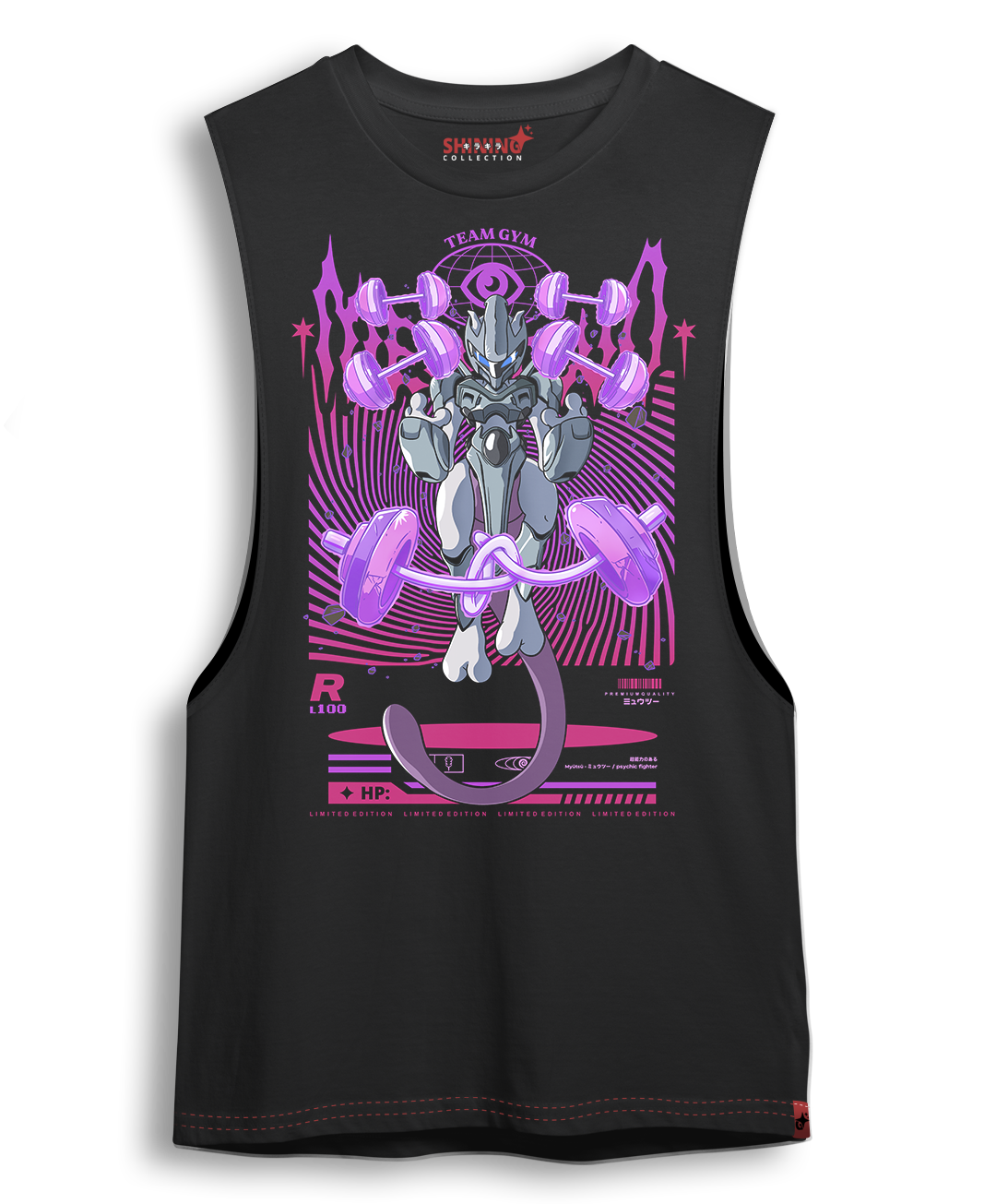 Polera Mewtwo Armored Gym - Pokemon Long Fit Unisex