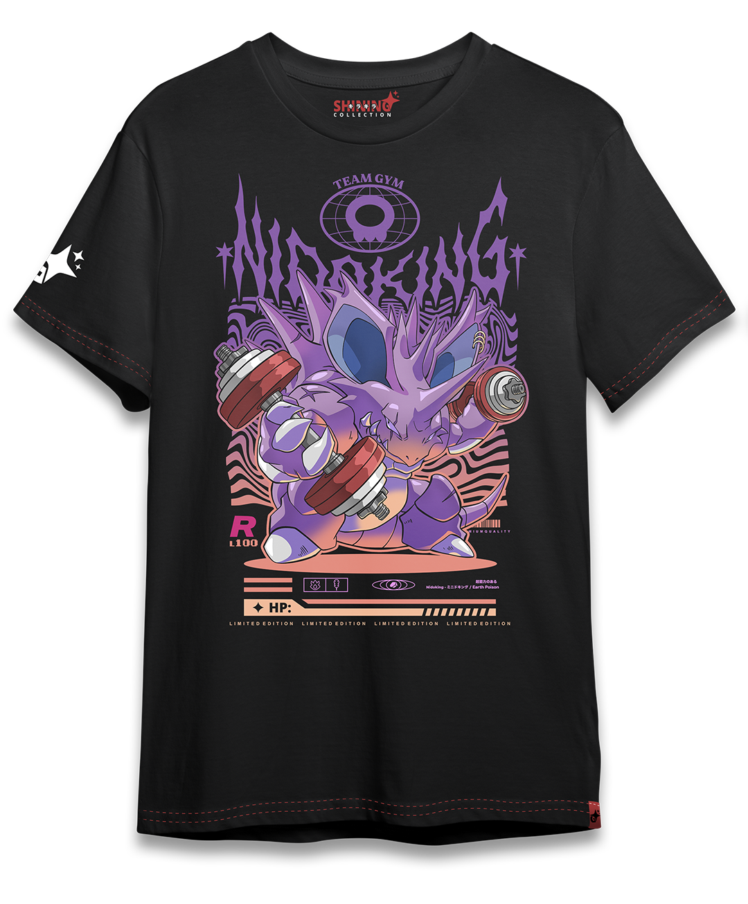 Polera Nidoking Gym - Pokemon Long Fit Unisex