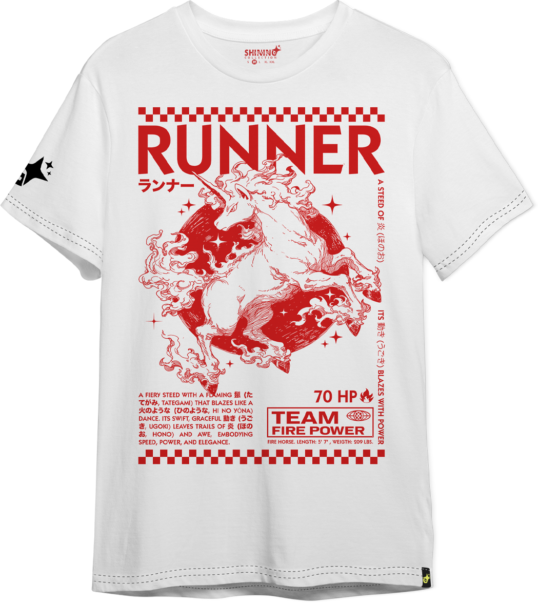 Polera Runner – Fire Power Team (Rapidash) - Pokemon Long Fit Unisex