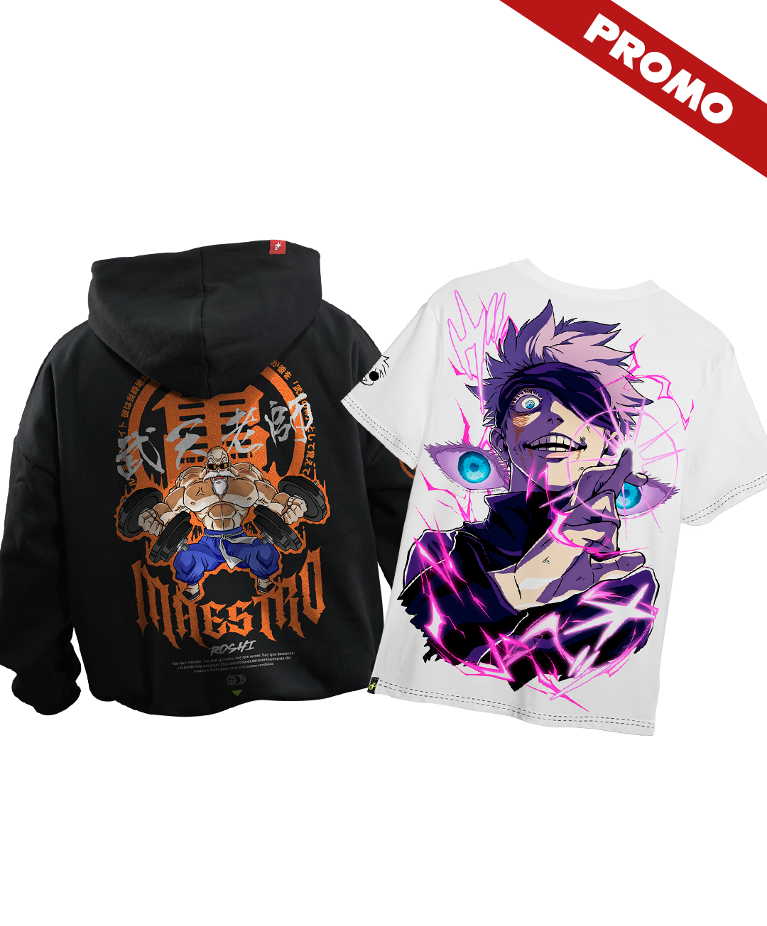 Promo Hoodie Maestro Roshi + Full Art Satoru Gojo