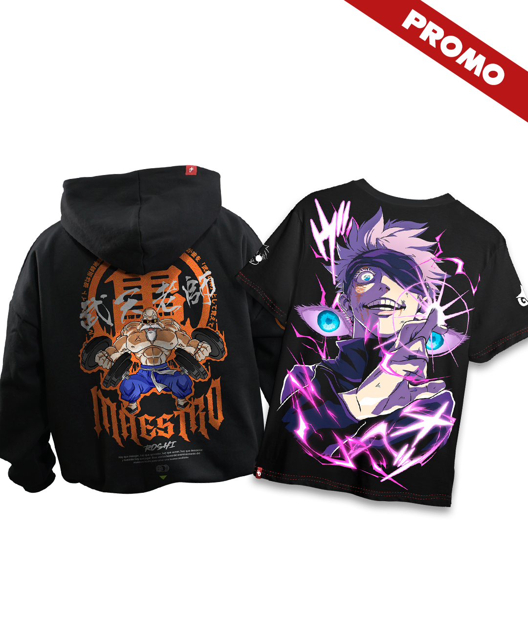 Promo Hoodie Maestro Roshi + Full Art Satoru Gojo