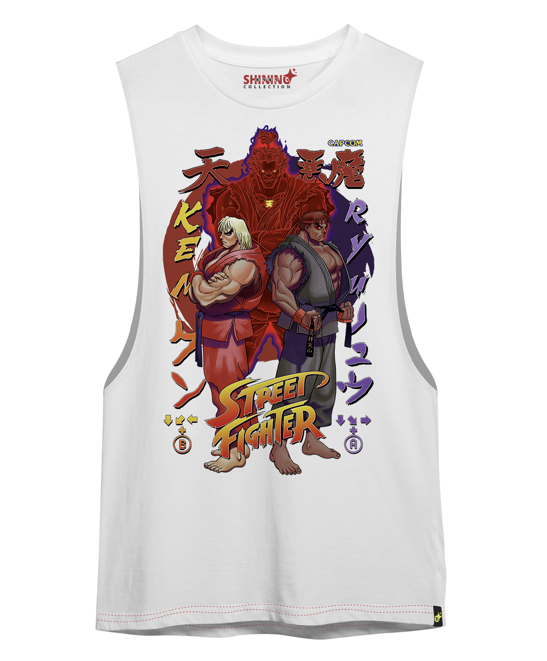 Polera Street Figther Akuma: Ryu y Ken Corrompidos Oversized Long Fit Unisex