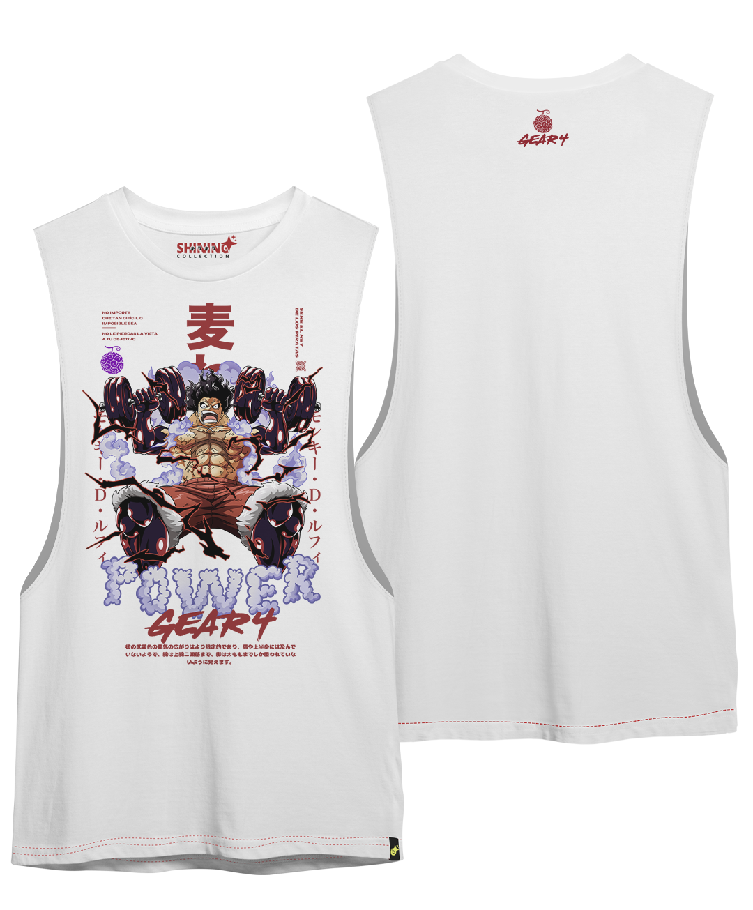 Polera Luffy Gear 4 Gym One Piece Oversized Long Fit Unisex