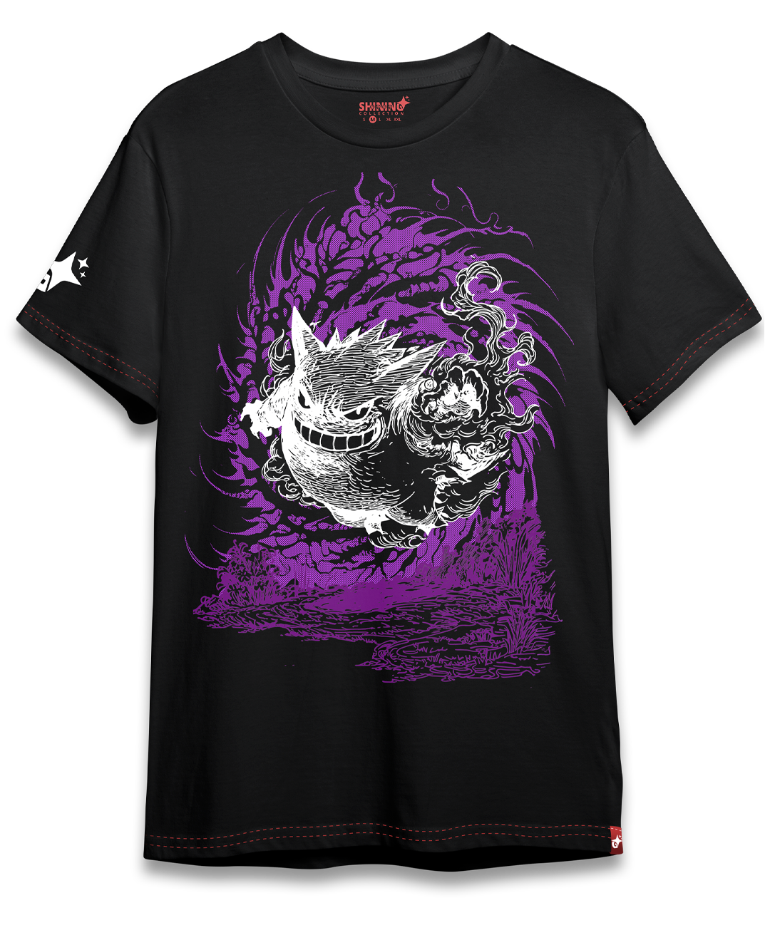 Polera Gengar Tec. Achurado Pokemon Oversized Long Fit Unisex