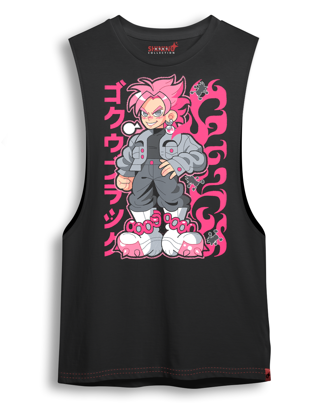 Polera KID Goku Black - Dragon Ball Super Oversized Long Fit Unisex
