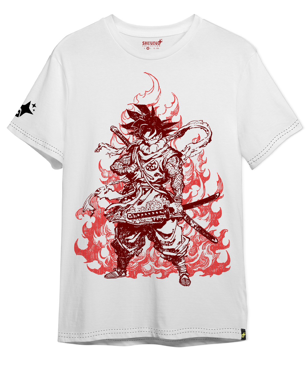 Polera Goku Samurai Tec. Achurado Dragon Ball Oversized Long Fit Unisex