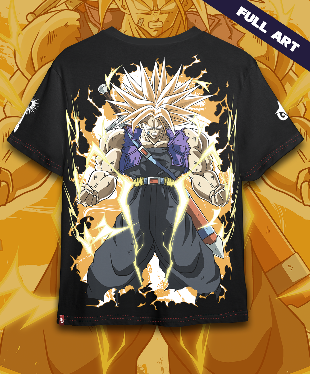Polera Full Art Trunks Super Saiyan - Dragon Ball Z - Oversized Long Fit Unisex