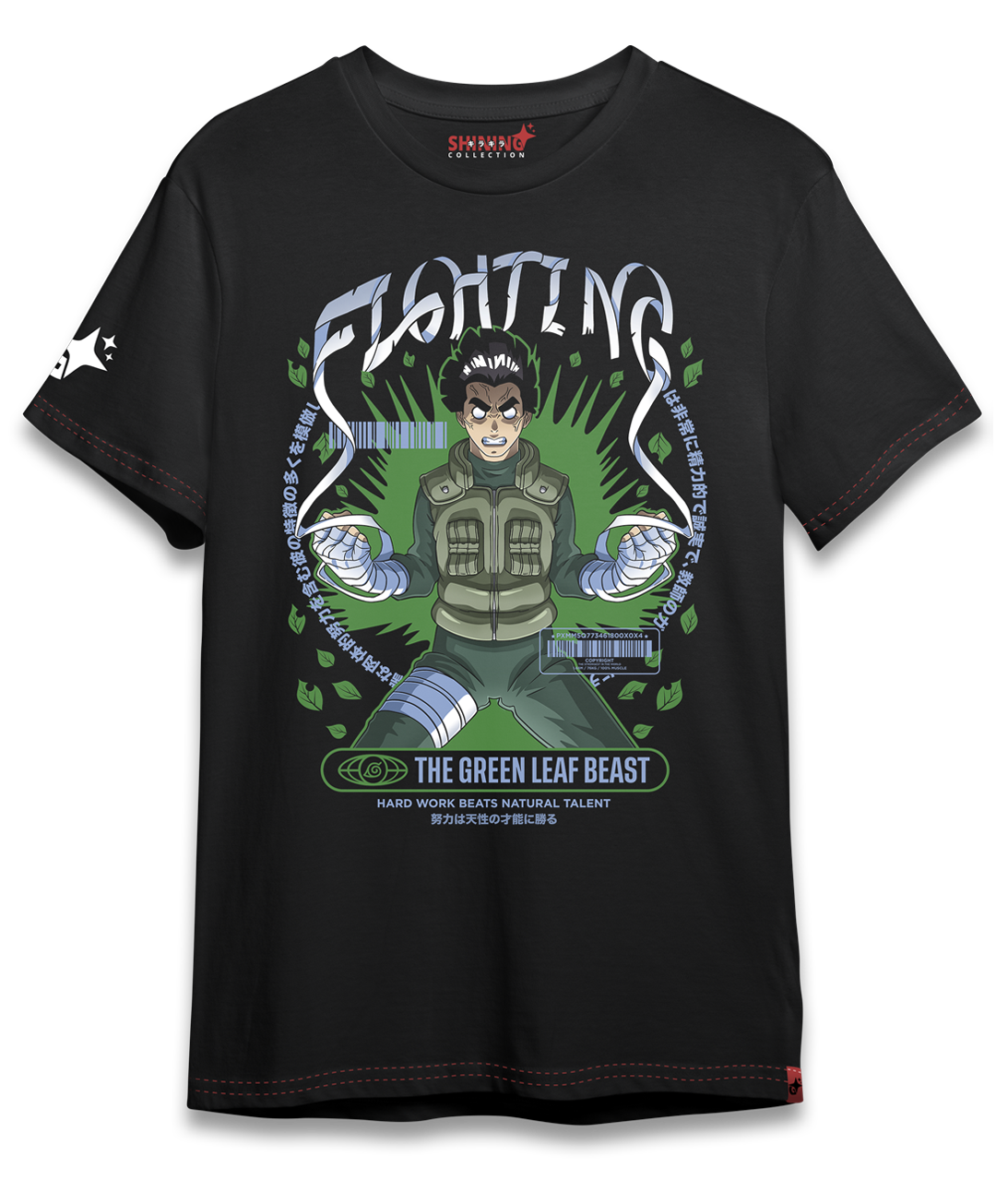 Polera Rock Lee - Bestia Verde de la Hoja - Naruto Long Fit Unisex