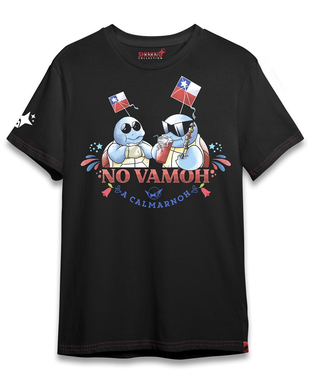 Polera Squirtle Squad terremoto dieciochero Chile Oversized Long Fit Unisex