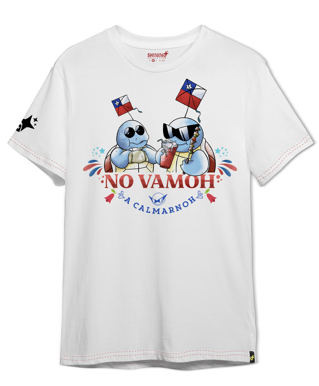 Polera Squirtle Squad terremoto dieciochero Chile Oversized Long Fit Unisex