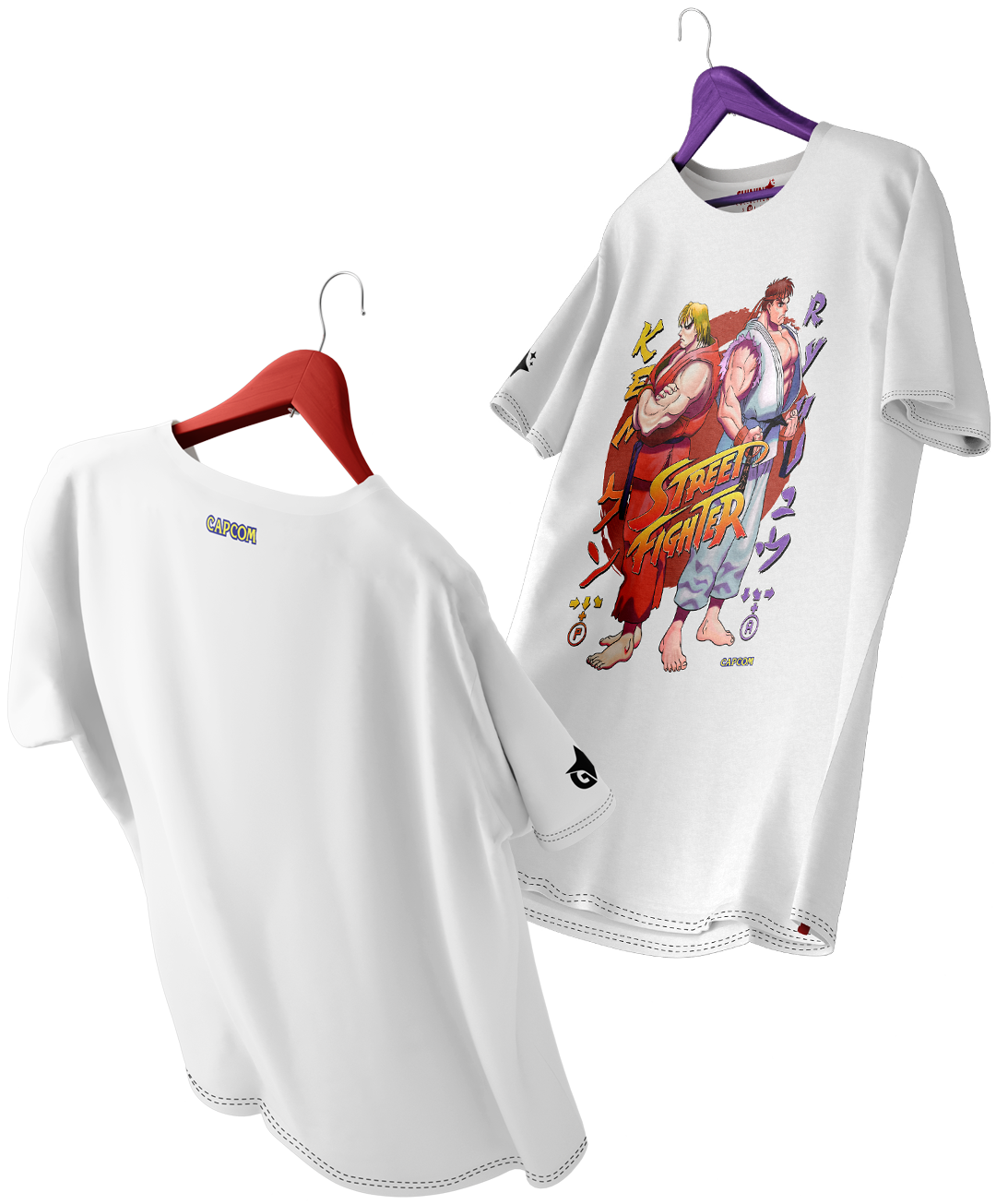 Polera Street Figther Ryu y Ken Oversized Long Fit Unisex