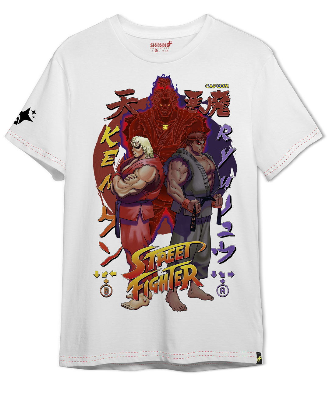 Polera Street Figther Akuma: Ryu y Ken Corrompidos Oversized Long Fit Unisex