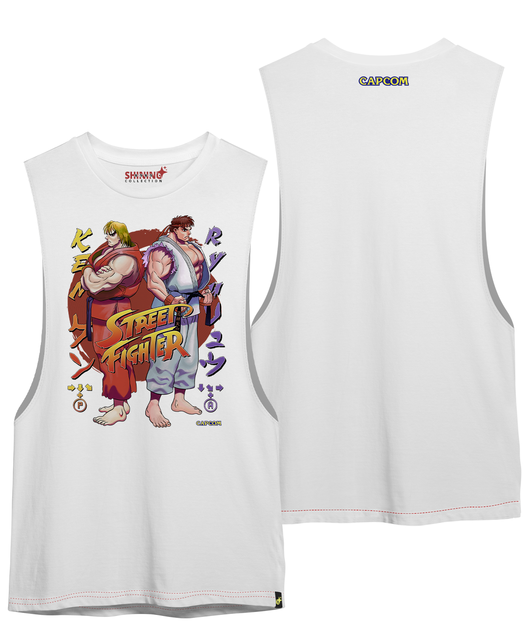 Polera Street Figther Ryu y Ken Oversized Long Fit Unisex