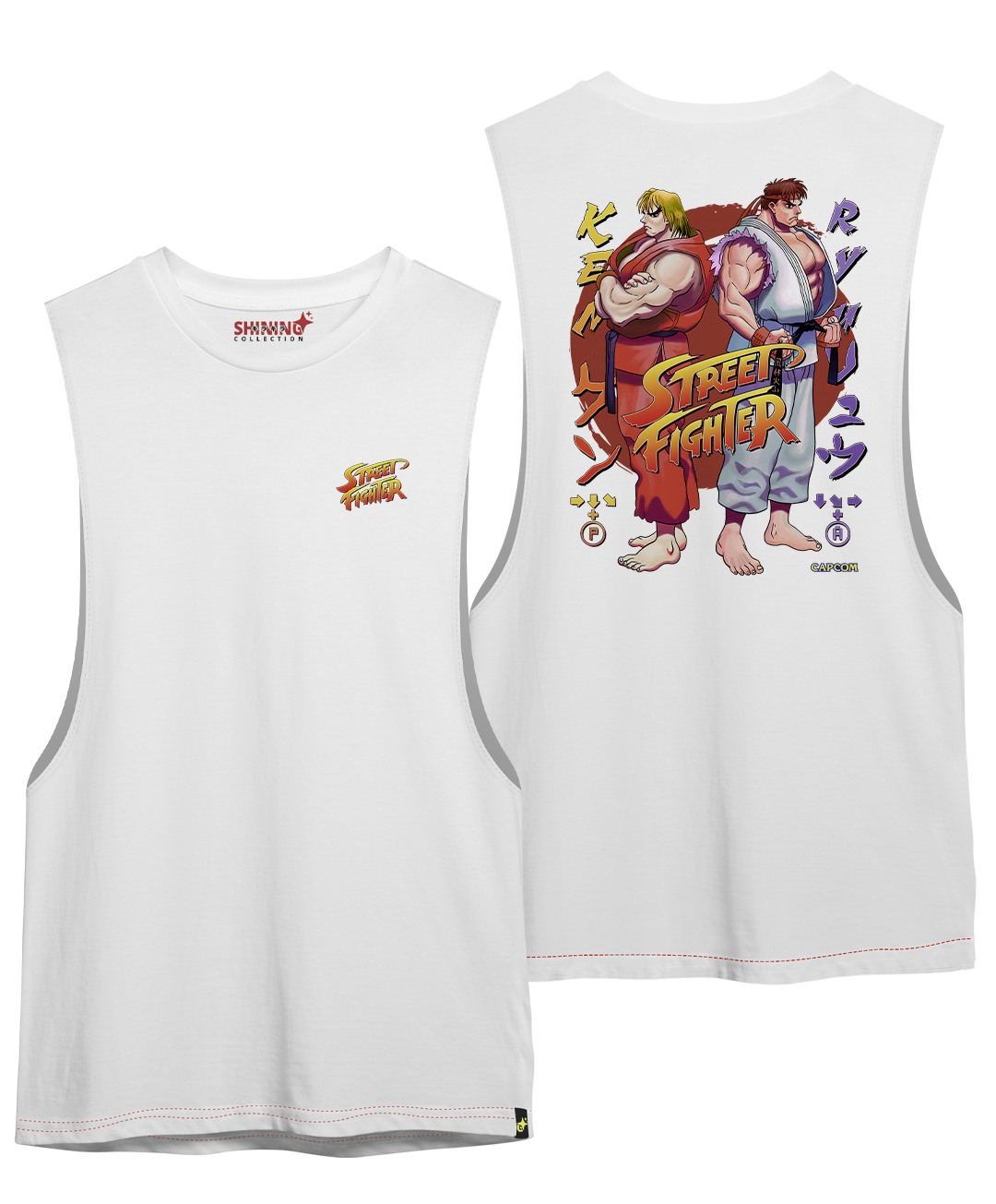 Polera Street Figther Ryu y Ken Oversized Long Fit Unisex