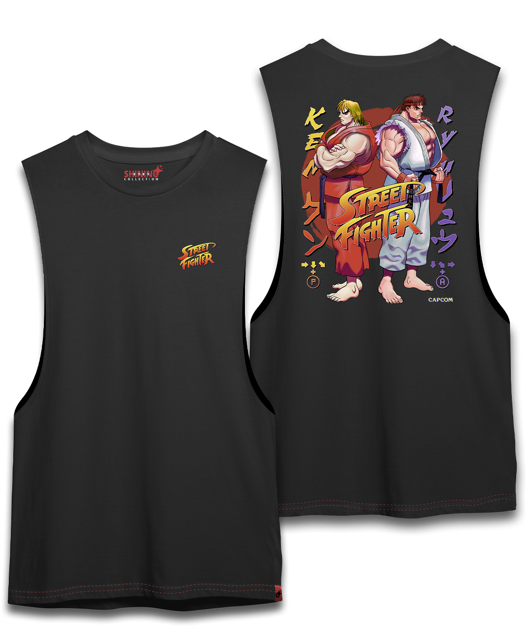 Polera Street Figther Ryu y Ken Oversized Long Fit Unisex