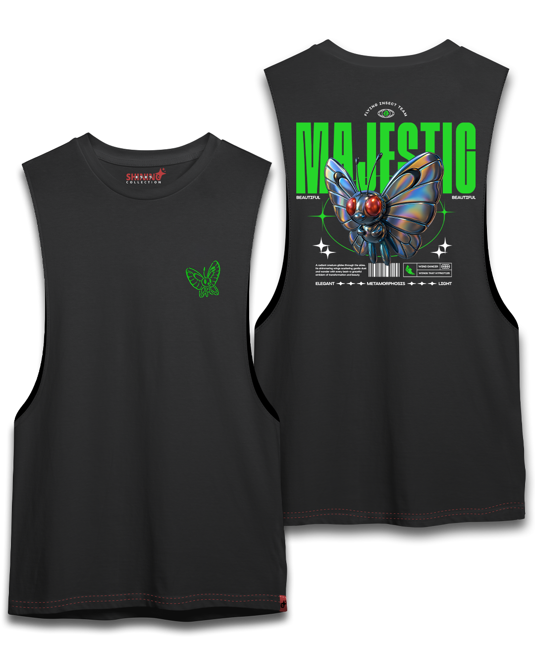 Polera Butterfree Majestic Pokemon Oversized Long Fit Unisex
