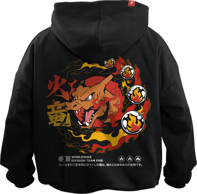 Hoodie Charizard - Fuego y Fuerza Oversized Unisex