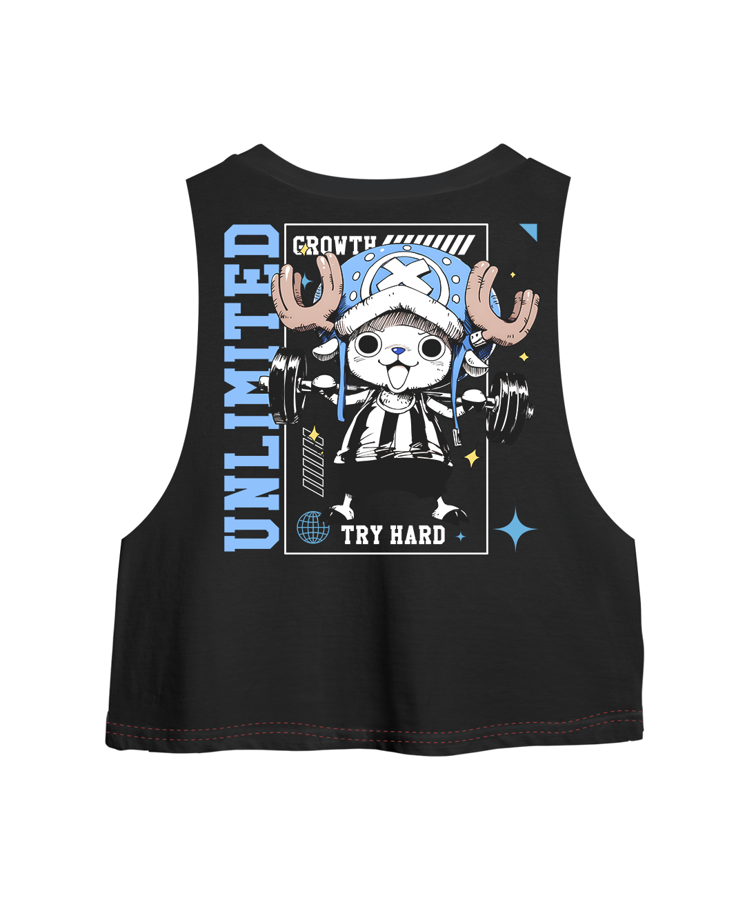 Crop Sin Mangas Chopper Gym - One Piece - Oversized Long Fit Unisex