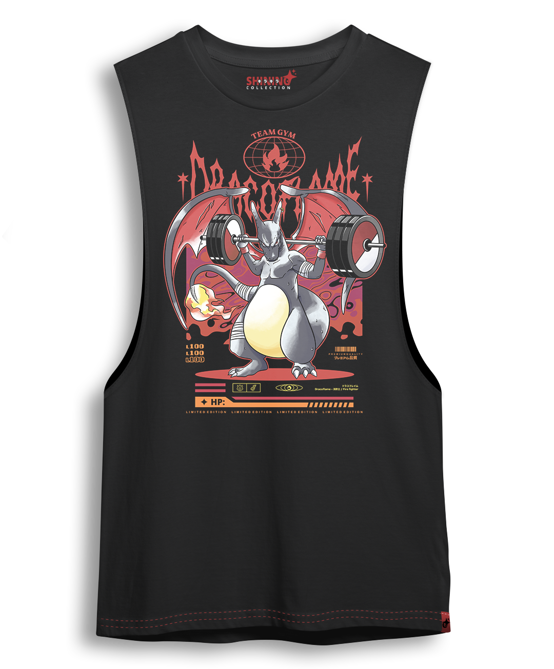 Polera Charizard Shining Gym - Pokemon Long Fit Unisex