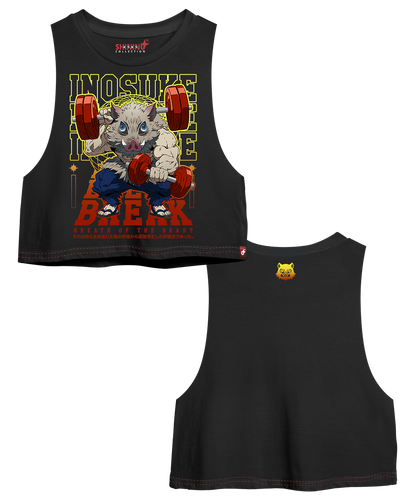 Crop Top sin Mangas  Inosuke - Kimetsu No Yaiba Oversize Long Fit Unisex