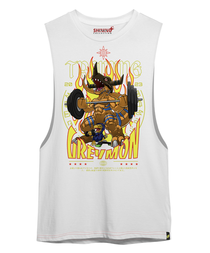 Polera Digimon: Greymon y Agumon en Acción Oversized Long Fit Unisex