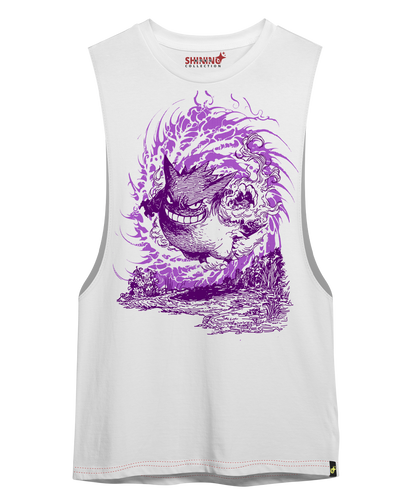 Polera Gengar Tec. Achurado Pokemon Oversized Long Fit Unisex