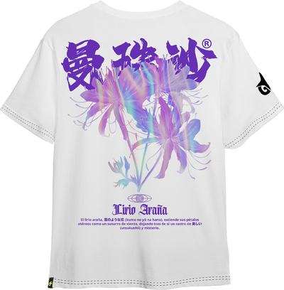 Polera Lirio Araña - Flor Mística - Oversized Long Fit Unisex