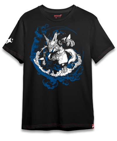 Polera Lucario Tec. Achurado Pokémon Oversized Long Fit Unisex