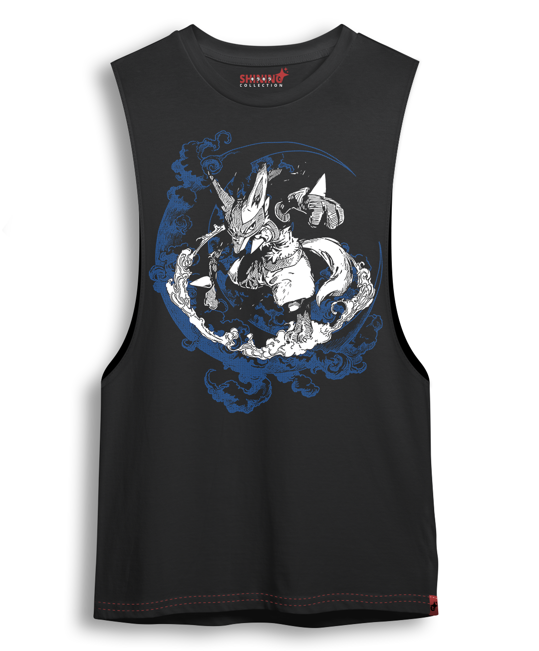Polera Lucario Tec. Achurado Pokémon Oversized Long Fit Unisex