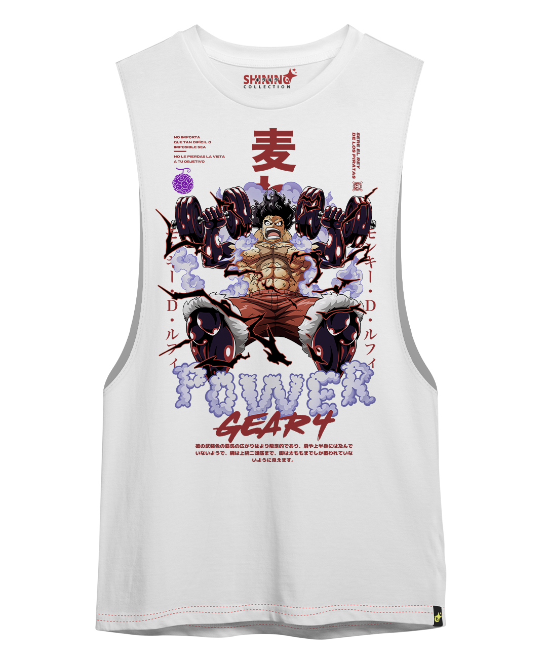 Polera Luffy Gear 4 Gym One Piece Oversized Long Fit Unisex
