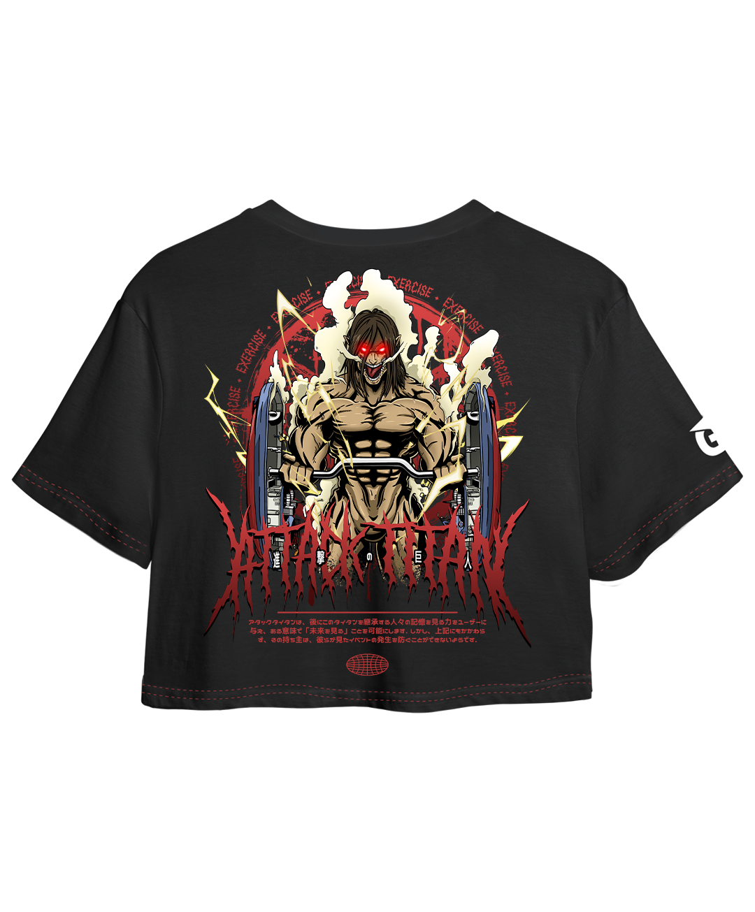 Crop Top con Manga Titan De Ataque Gym Oversized
