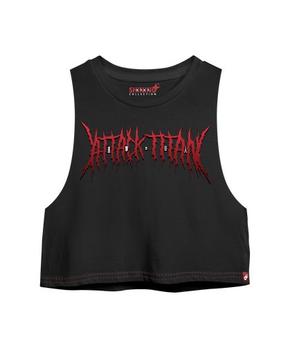 Crop Top sin Manga Titan De Ataque Gym Oversized