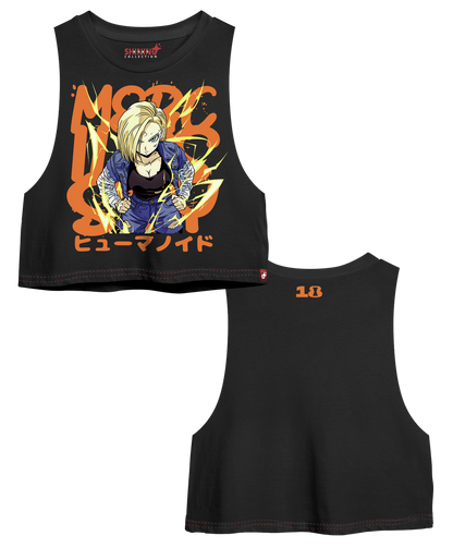 Crop Top sin Mangas Polera Androide 18 - Dragon Ball Z Oversized