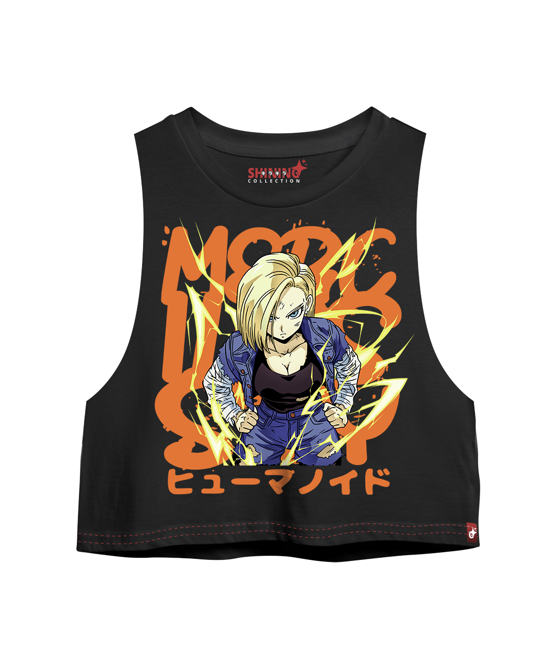 Crop Top sin Mangas Polera Androide 18 - Dragon Ball Z Oversized