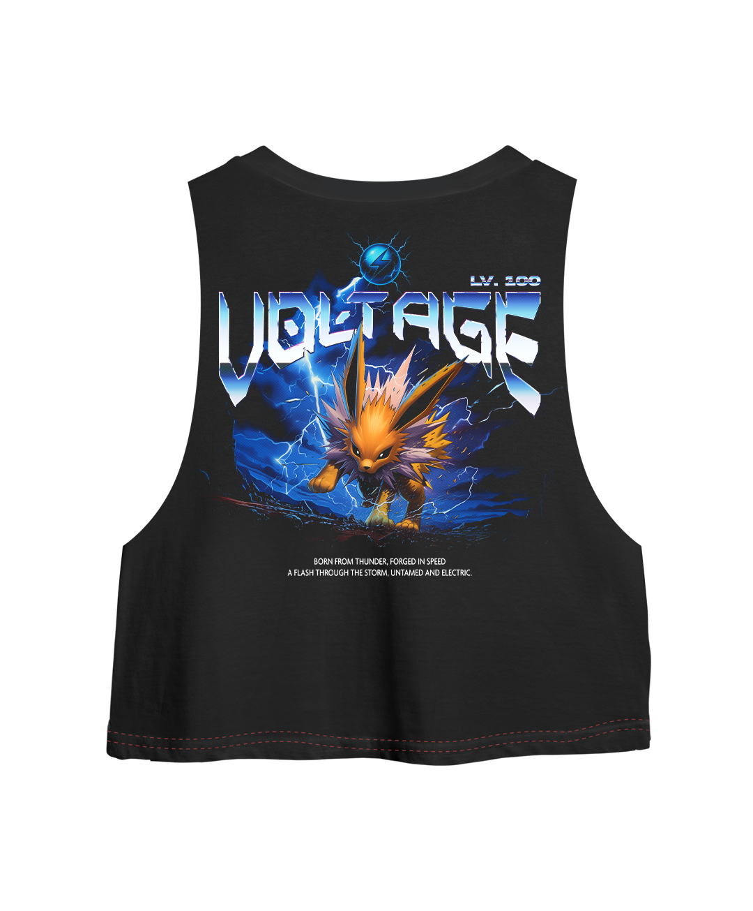 Crop Sin Mangas Jolteon Voltage - Oversized Long Fit Unisex