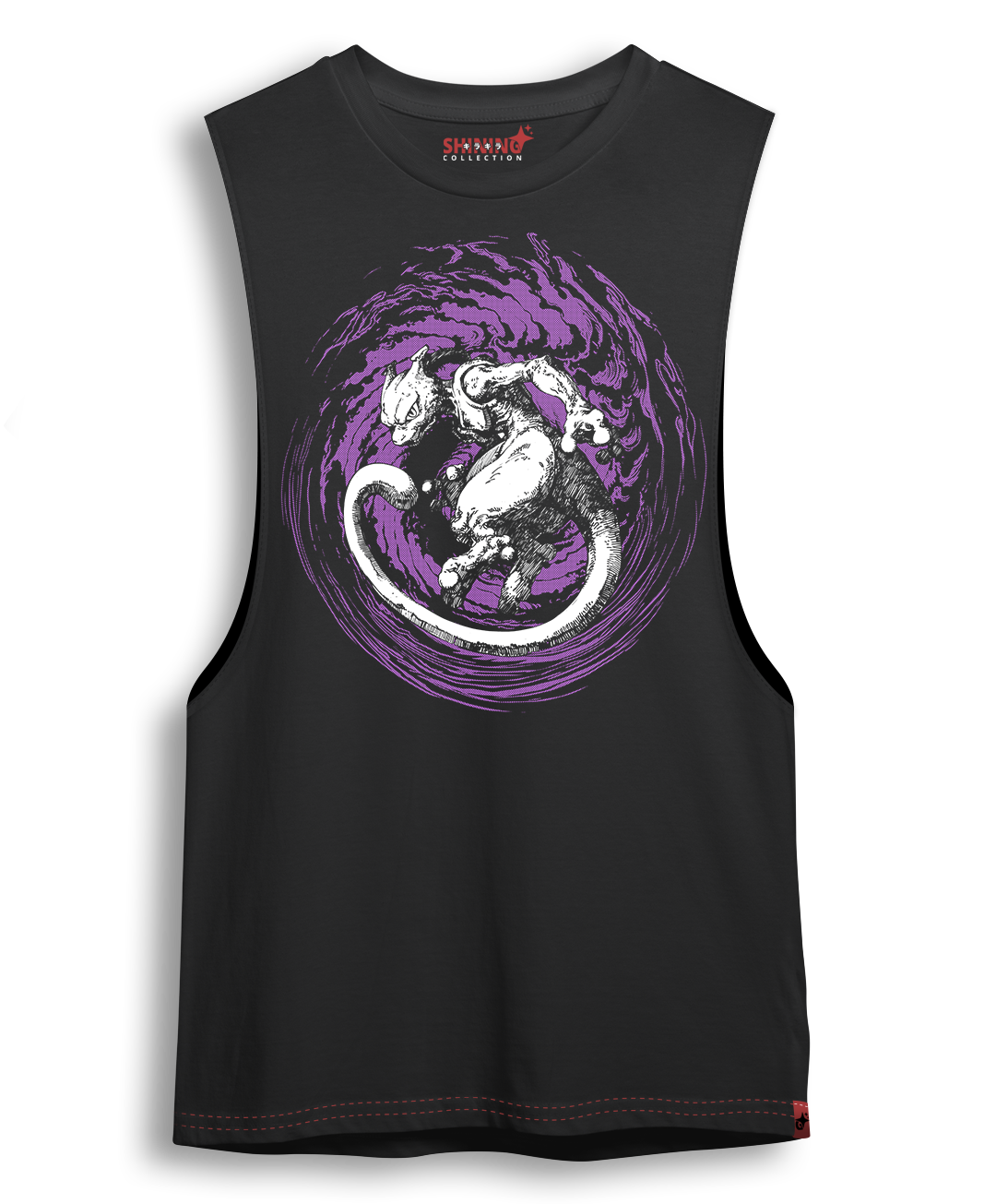 Polera Mewtwo Tec. Achurado Pokémon Oversized Long Fit Unisex